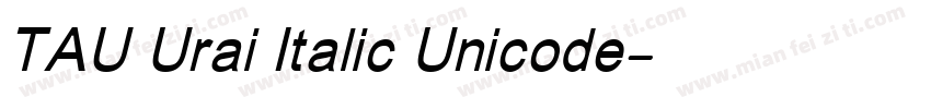 TAU Urai Italic Unicode字体转换
